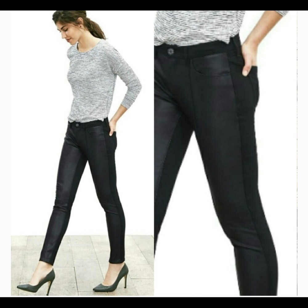 Banana Republic Faux Leather Front Skinny Jean